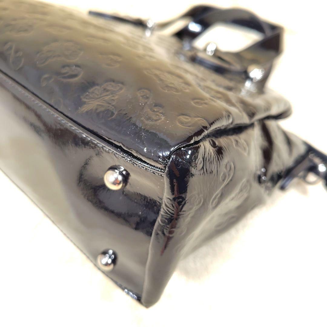 未使用級 アナスイ ショルダー ハンドバッグ バタフライ 蝶 エナメル チャーム