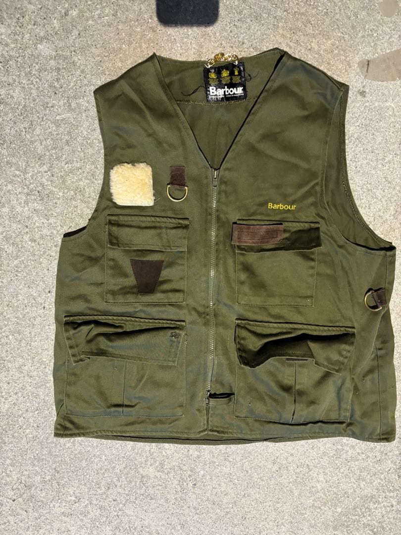 Barbour フィッシングベスト オリーブグリーン