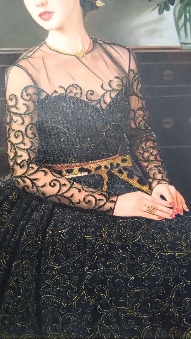 人見友紀　伝説の逃亡画家　油彩画　油絵　12号　グレースケリー