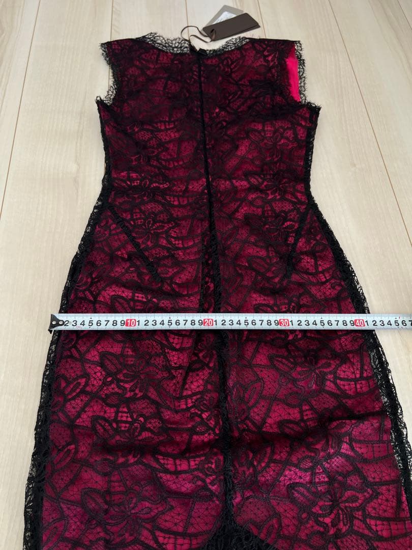 刺繍 レース ノースリーブドレス