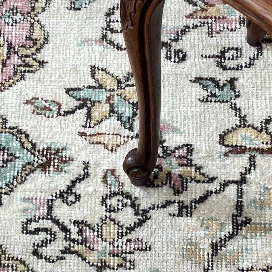 ペパーミントグリーン　ピンクベージュ73×222ランナー　トルコヴィンテージラグ