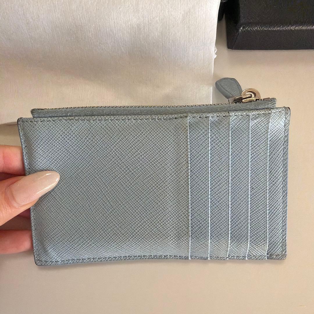 PRADA レザー ケース　ウォレット　カードケース　ライトブルー