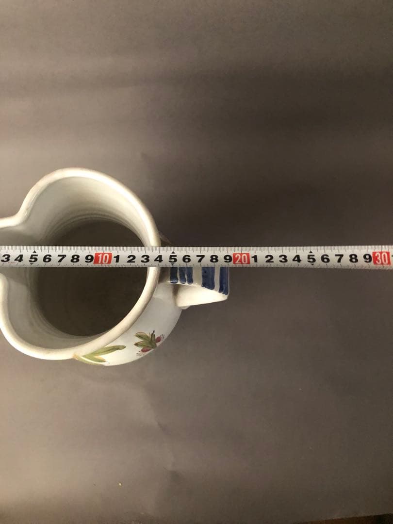 スペイン陶器　花柄のマニセス焼　水差し　ピッチャー