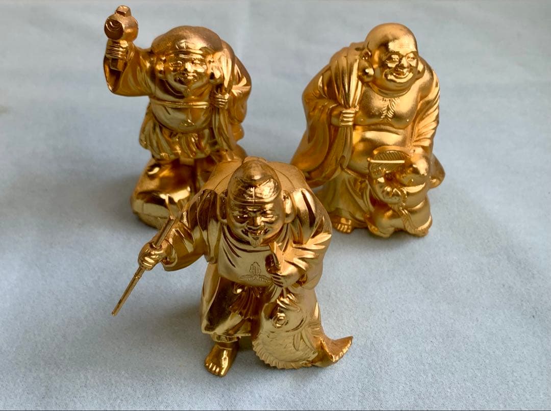 ☆【縁起物】開運 七福神 牧田秀雲原型 24金純金メッキ