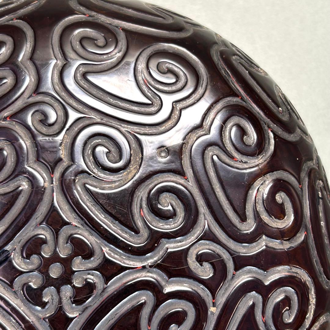 食籠　『唐物　倶利彫　隨竹庵箱書』　随竹庵　堆黒　識箱　中国美術