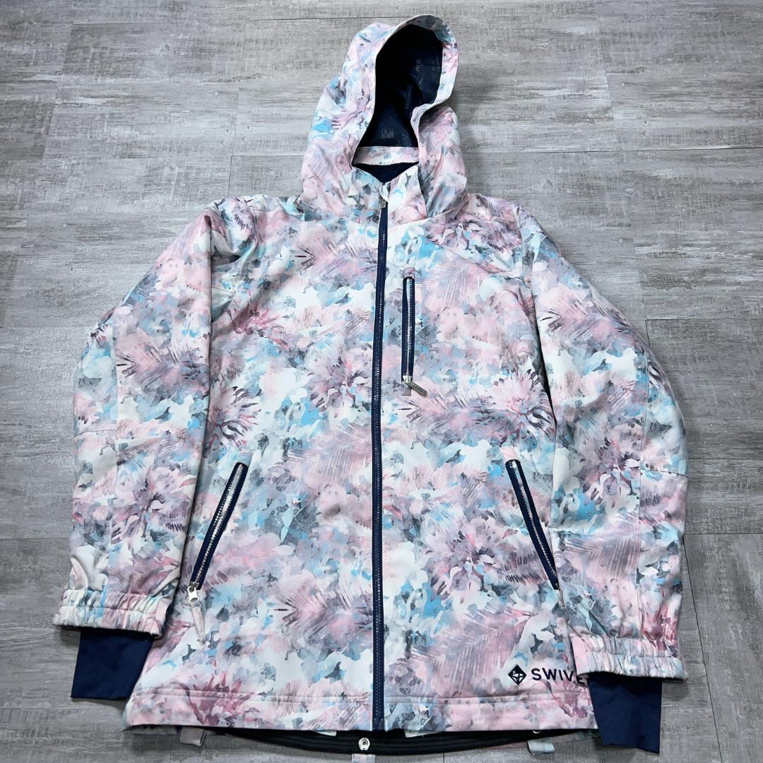 美品 Swivel スノーウェアウェア レディースXL スキーウェア 総柄