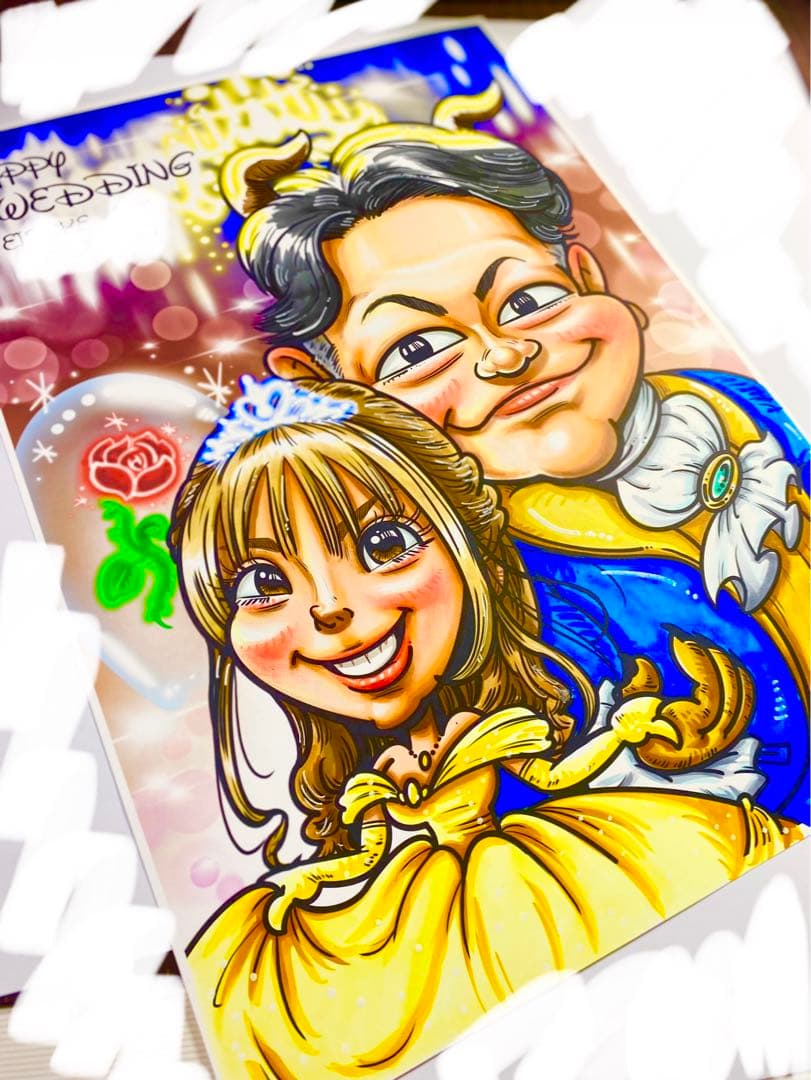 世界で1枚のオーダーメイド似顔絵★誕生日会☆子供☆友達☆ご両親☆プレゼント☆