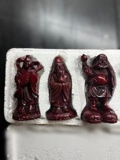 七福神 置物 セット ミニサイズ 開運 縁起物 赤塗り風 インテリア