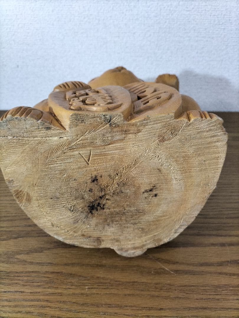 美品　木製 招き猫 彫刻　最終値下げ
