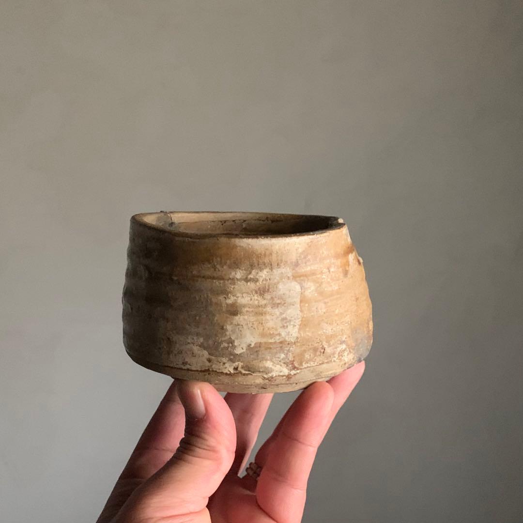 美濃 飴釉 半筒 茶碗 野香炉 江戸初〜前期 古美術 古道具 アンティーク