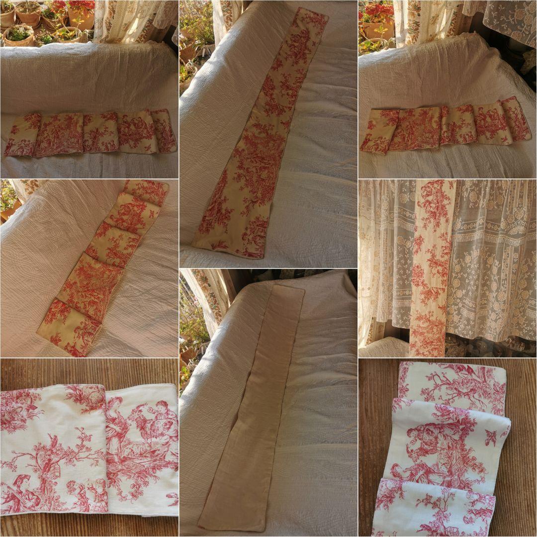 アンティークトワルドジュイ 子供とカップルと天使 田園風景 ランナー マフラー