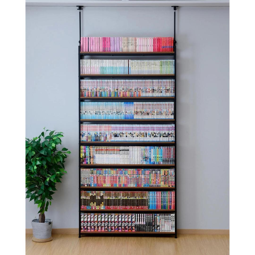 本棚(張りメッキ) 大容量 スリム RTRS-10015(ABR/SBK)