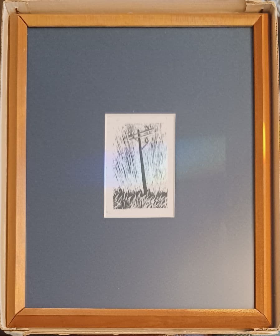 【希少・原画】　辻まこと『電信柱の下で』　裏書き辻良子