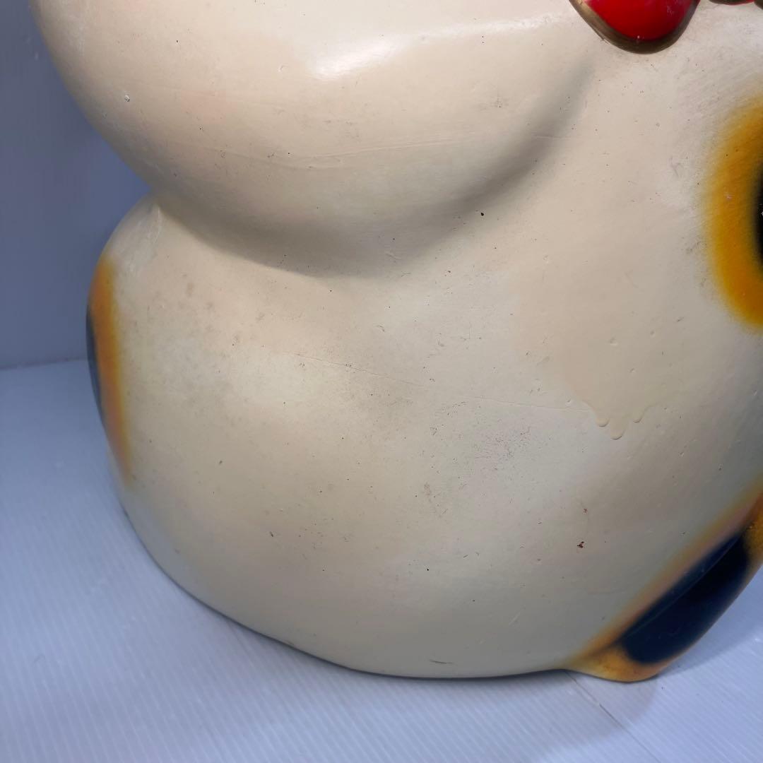 【特大！】招き猫　左手　置物　開運　縁起物　千万両　昭和レトロ　インテリア