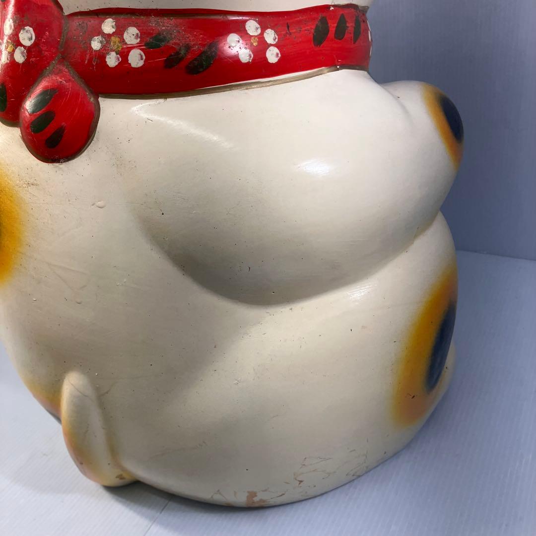 【特大！】招き猫　左手　置物　開運　縁起物　千万両　昭和レトロ　インテリア