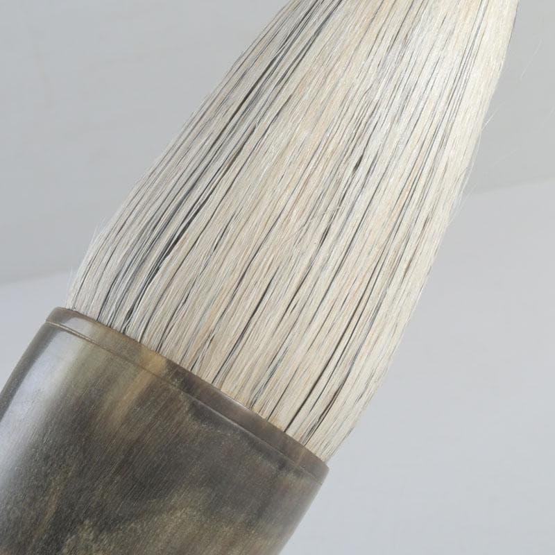 中国　書道具　獣骨製　大筆　ケース付　M　9231