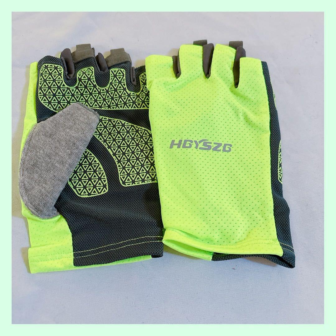 ☆XLサイズ 夏用 アイスシルク ハーフフィンガー 薄型 通気性 速乾性