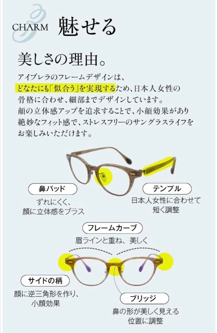 【未使用に近い】アイブレラクリアカノン サングラス eyebrella ブラウン