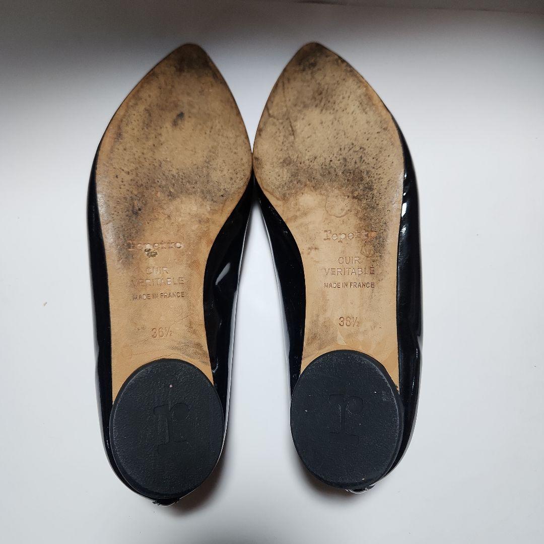 【定番】レペット repetto エナメル バレエシューズ 黒 36.5