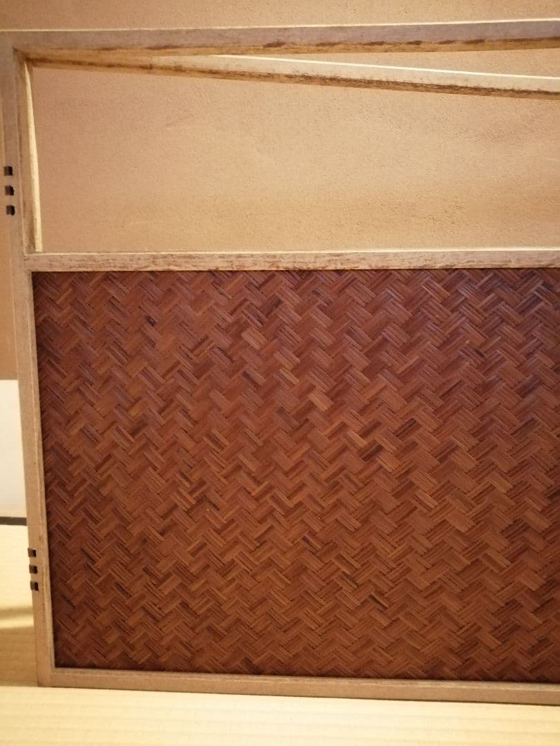 【茶道具】利休梅紋網代風炉先屏風　風炉先　風炉先221