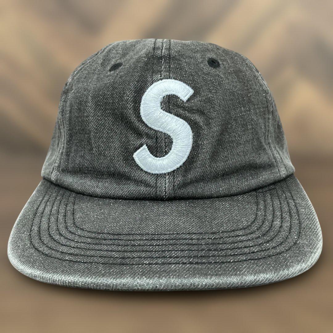 Supreme Washed Denim SLogo 6-Panel ブラック