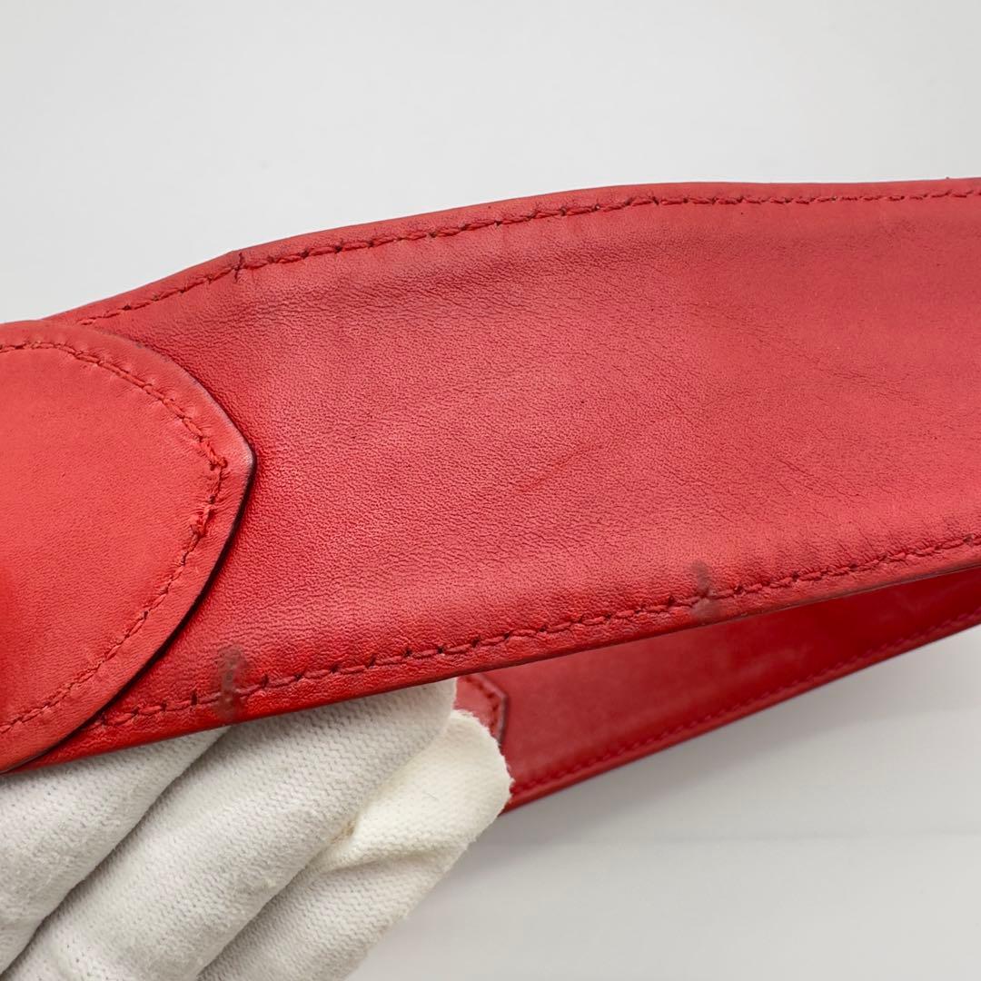 オールドグッチ バッグ 鞄 レザー クロスボディ 斜めがけ レッド 赤