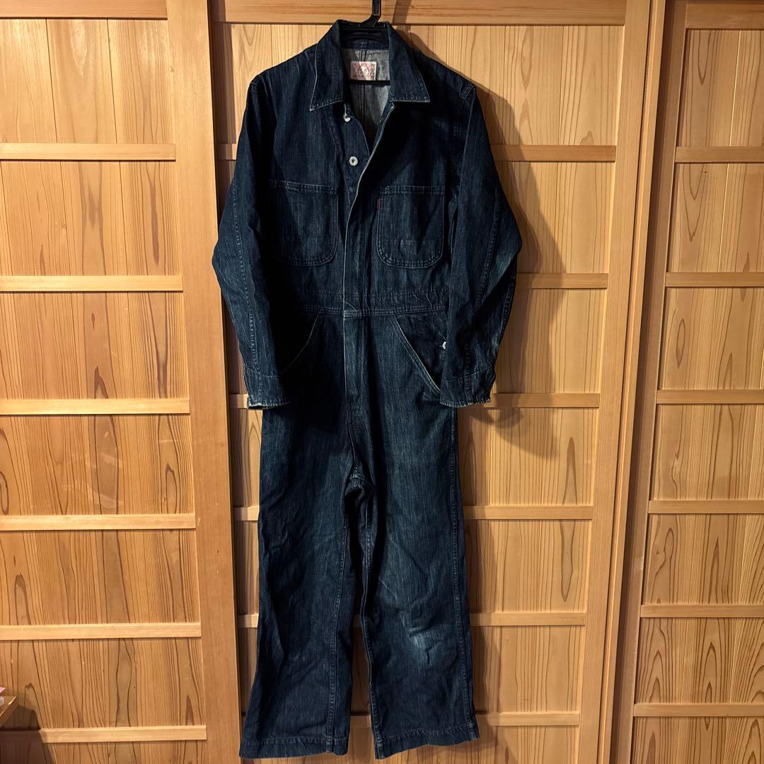 エビス　ツナギ　オールインワン　インディゴ サイズ38 M