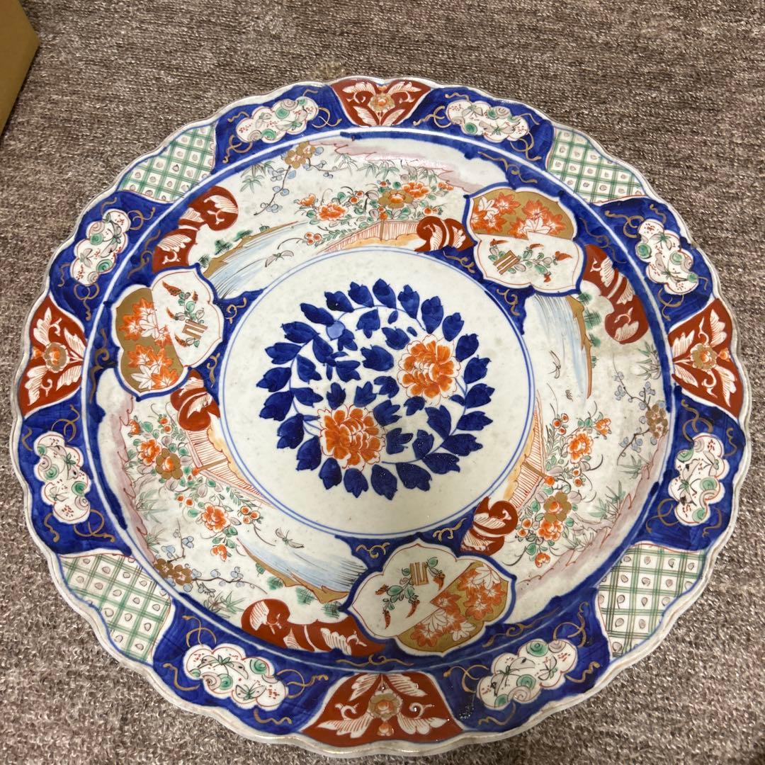 錦大鉢2個セット　46センチ×2個　明治41年調べ有り