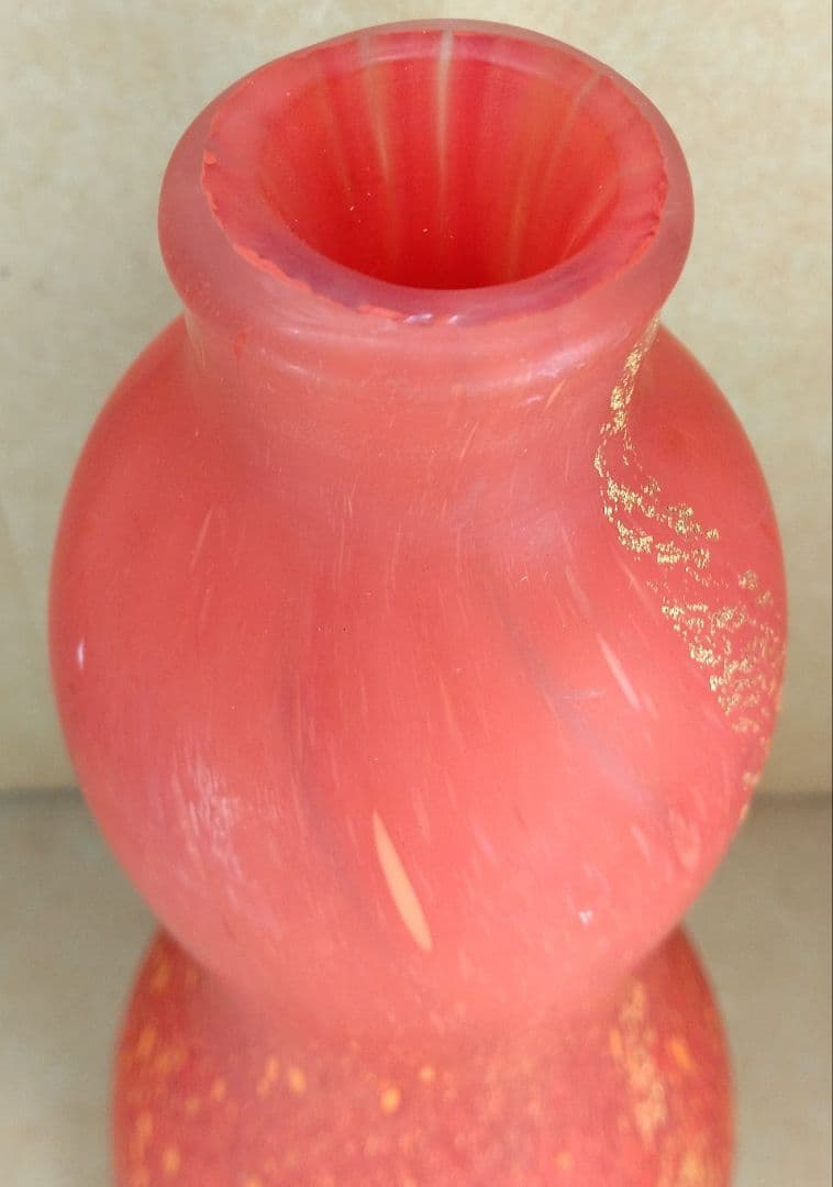 【本物保証】藤田喬平 手吹 金彩花瓶 共箱 美品 高さ23㎝ 個展出品作