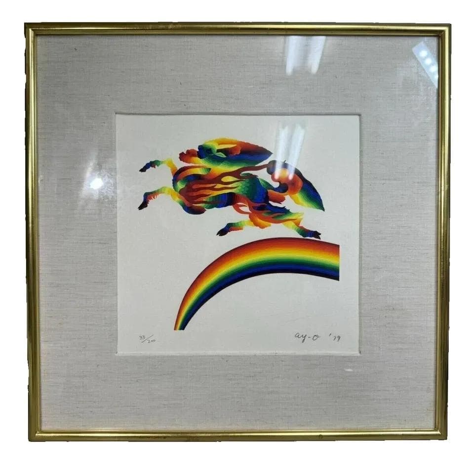 靉嘔 Ay-O シルクスクリーン「虹よりの使者」　限定200部 1979年