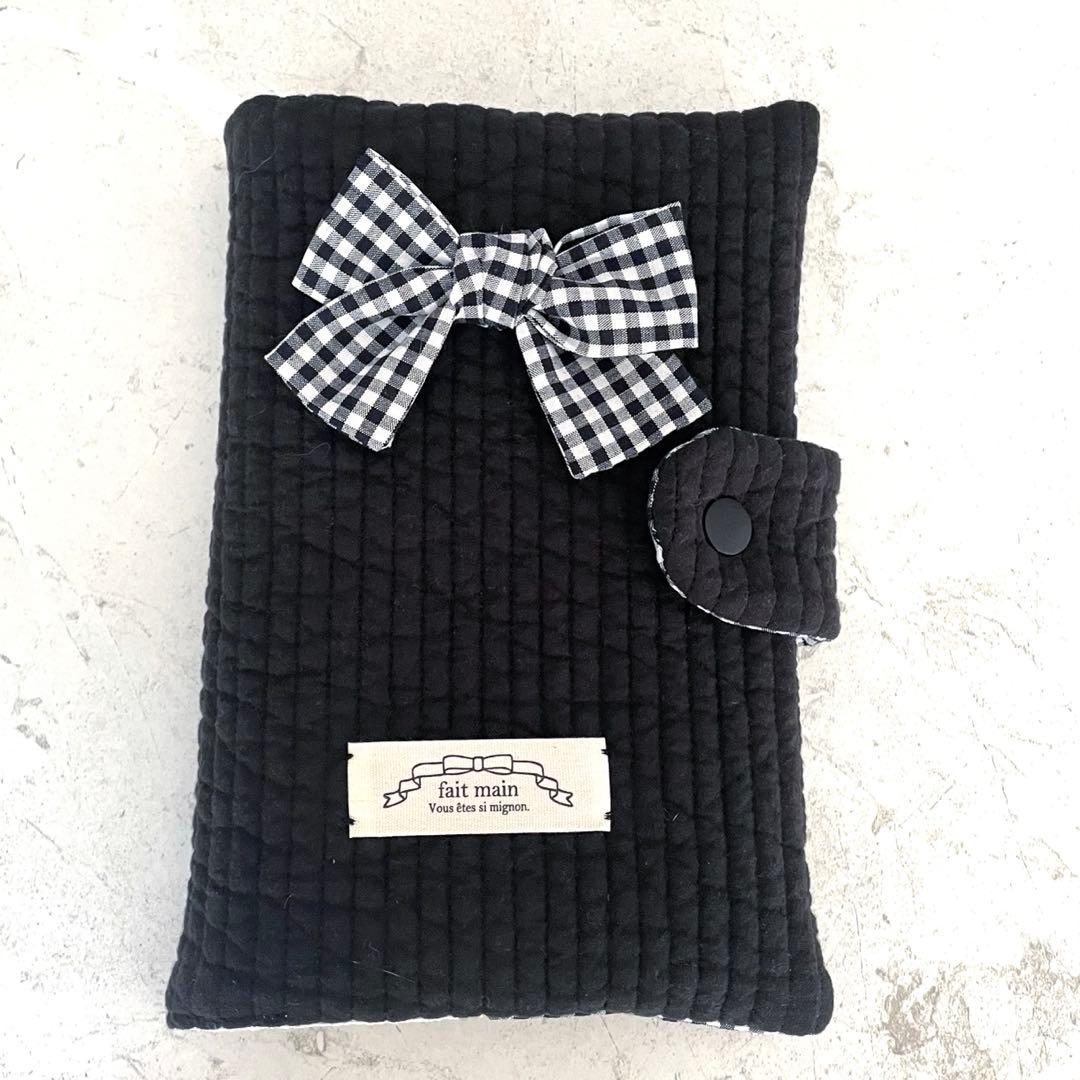 A6バインダーカバー&バインダー付き　ヌビ　ギンガムリボン　韓国　セービング貯金