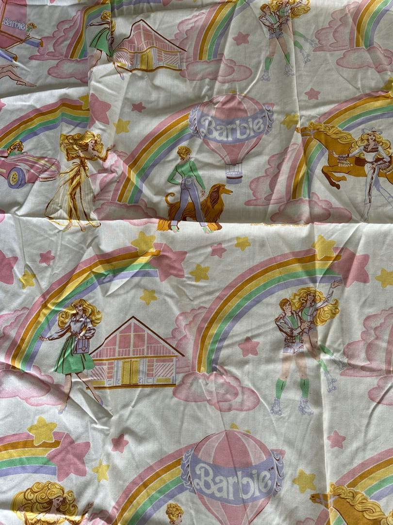 1981年バービーBarbieシーツ古着ヴィンテージ ナイルパーチ　ムチャチャ