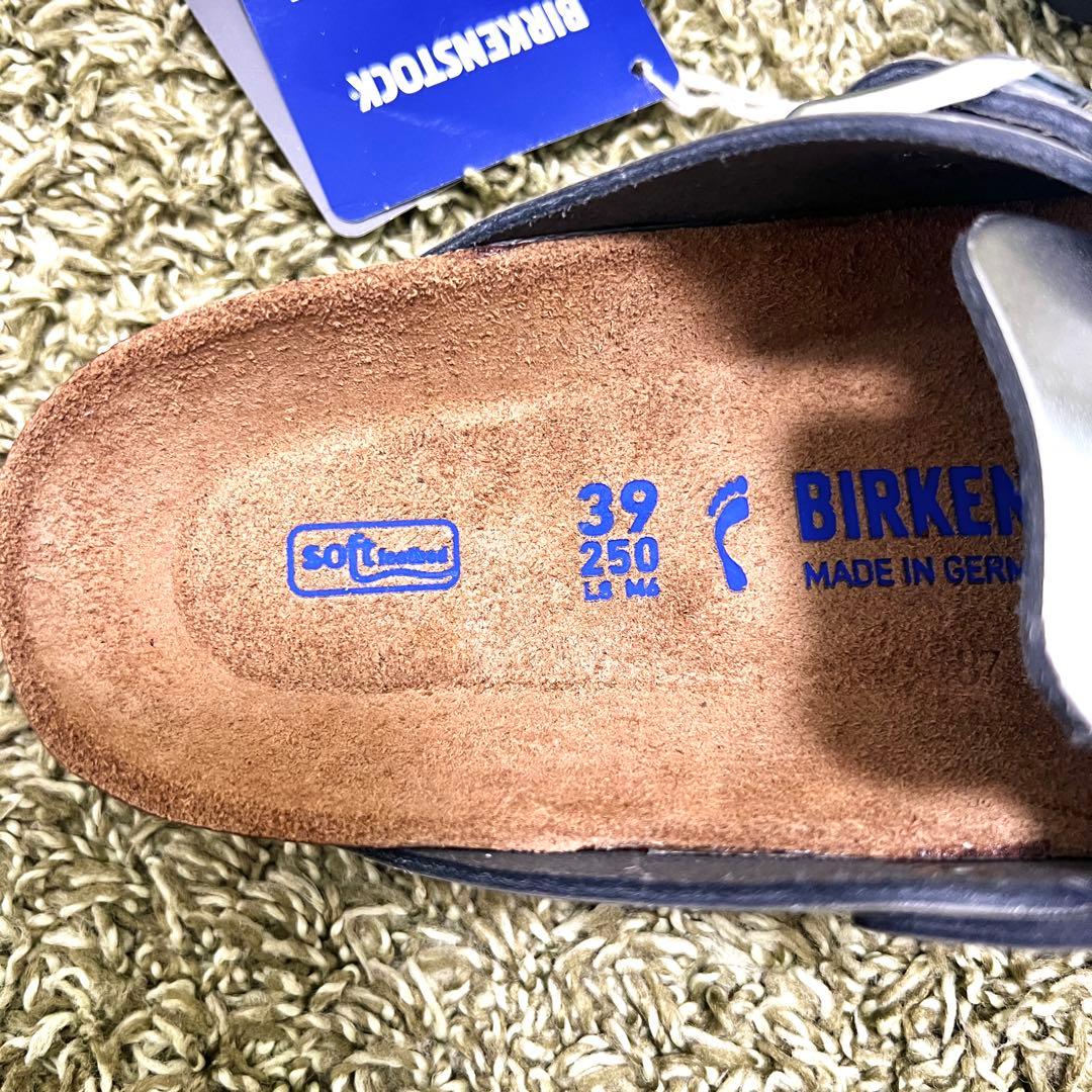 新品　希少カラー　ビルケンシュトック ボストン　サボ　サンダル　シルバー　25