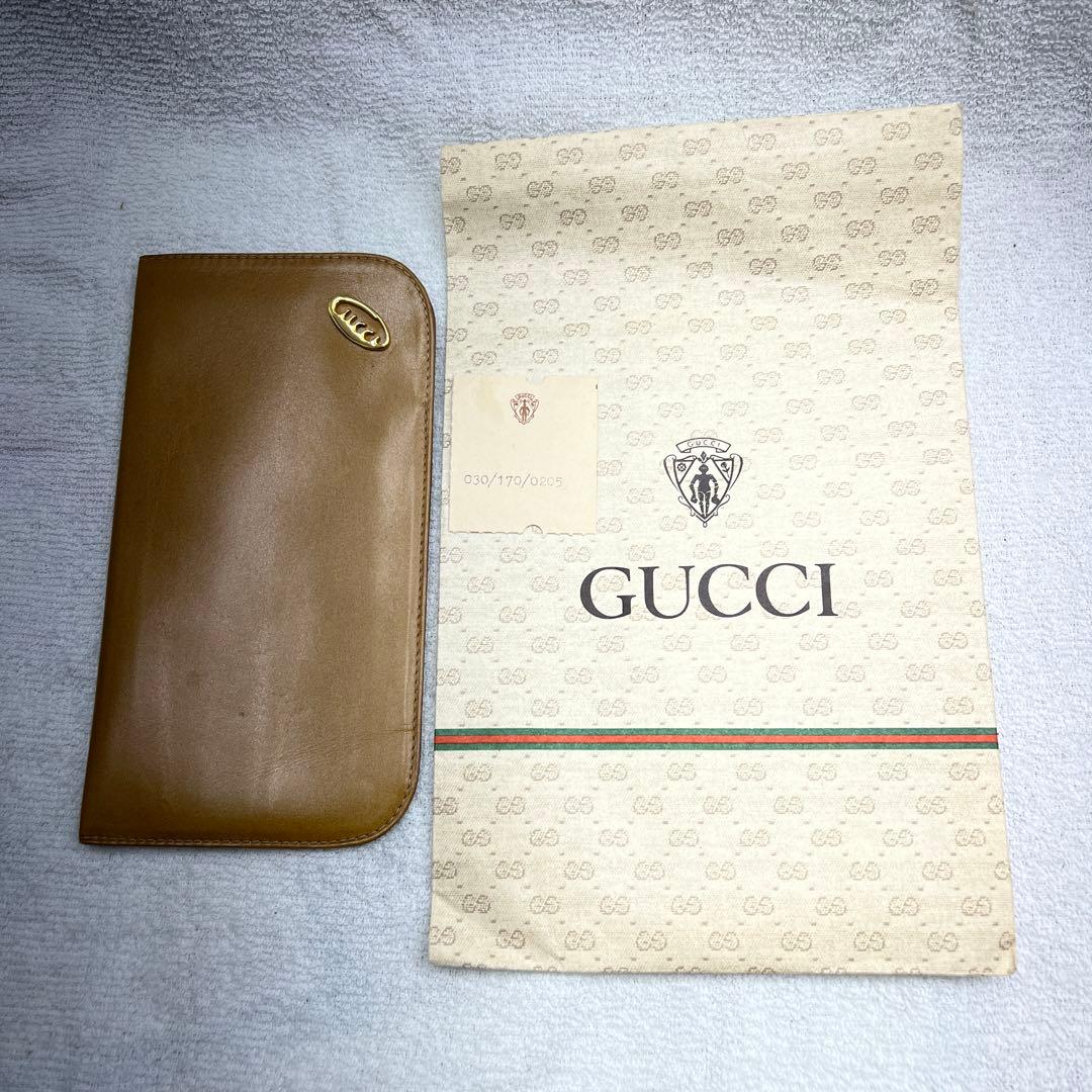 オールドGUCCIグッチ　メガネケース　本革　未使用品