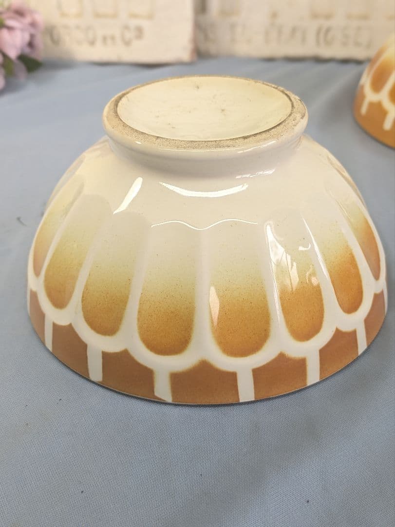 フランス アンティーク Luneville カフェオレボウル 直径15cm ペア