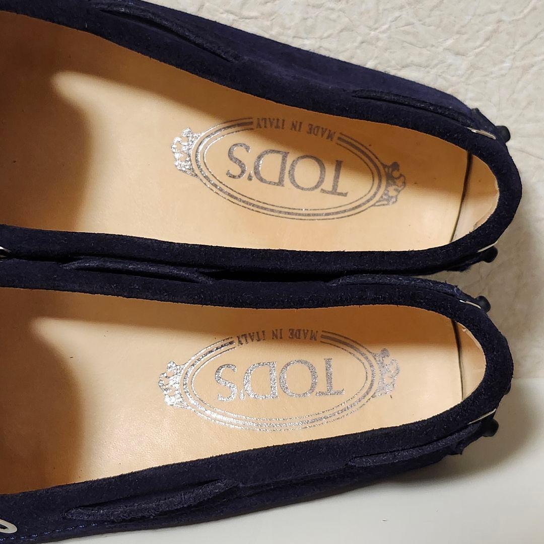 トッズ ドライビングシューズ 37 ネイビー ヌバック ゴンミーニ