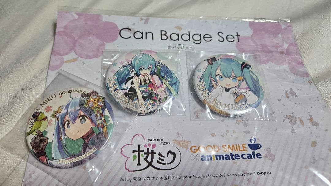 桜ミク　アニメイトカフェ　缶バッジセット