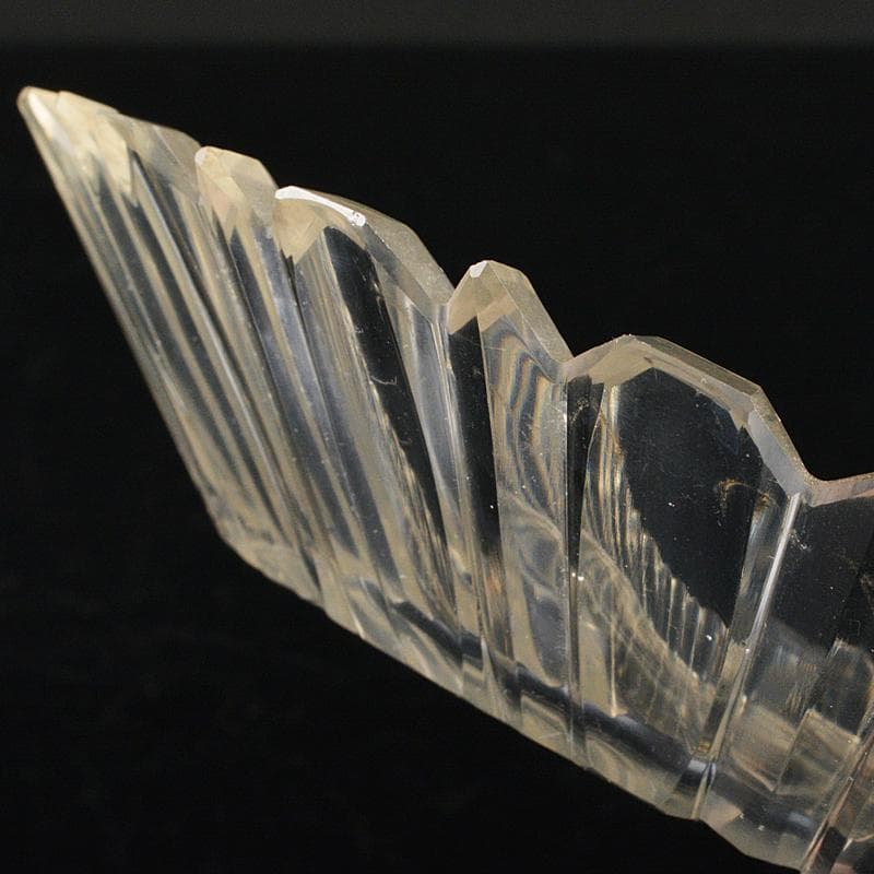 工芸ガラス　ギアマン切子クリスタルガラス　皿　時代箱付　V　R7069