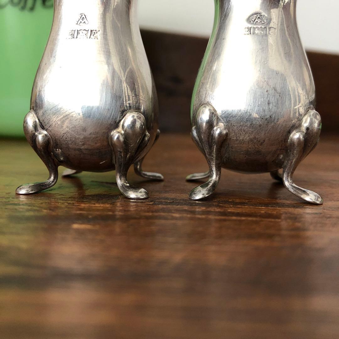 Vintage 英国　純銀製　ソルト＆ペッパー　スターリングシルバー　ビンテージ