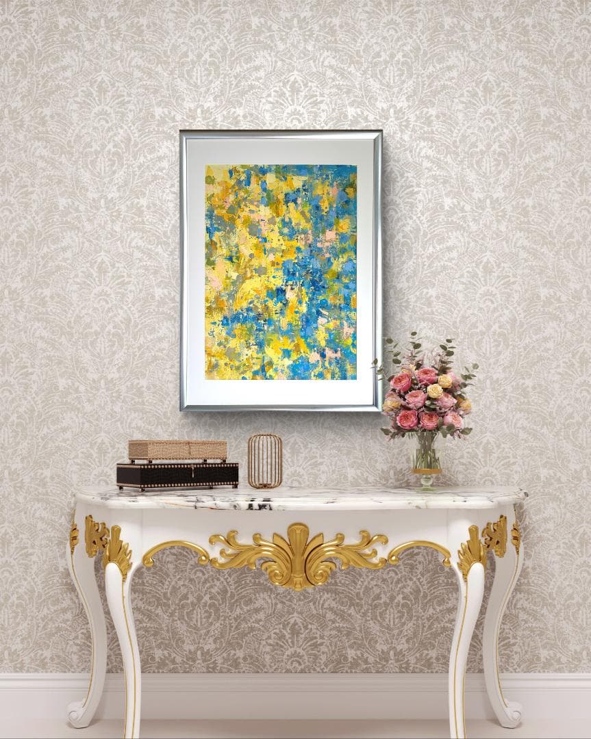 イン・ザ・パラダイス / 抽象画 77×56㎝ B2 額縁セット 原画 モダン