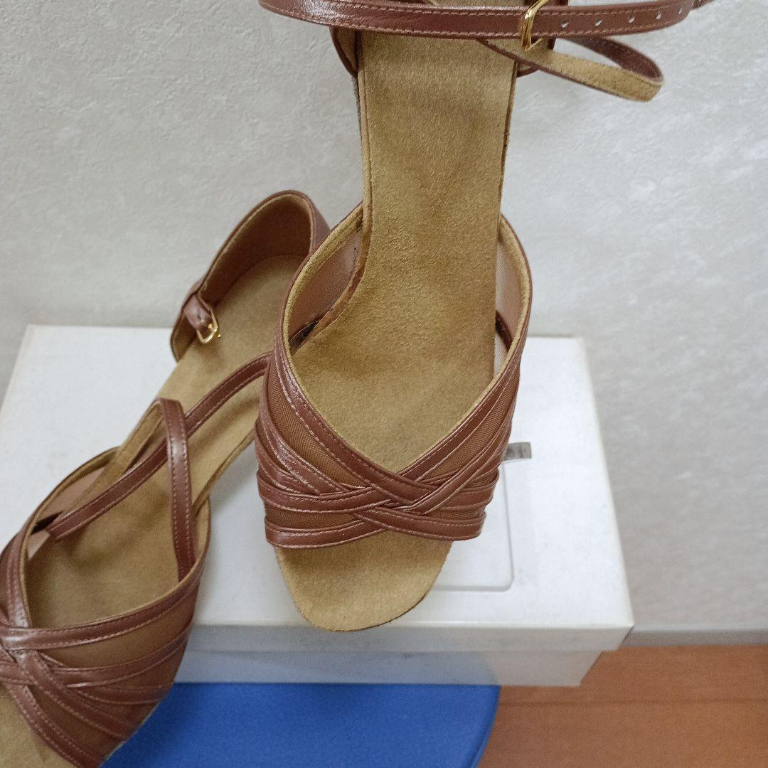 ブラウン ストラップ社交ダンス女性用　　24.5cm