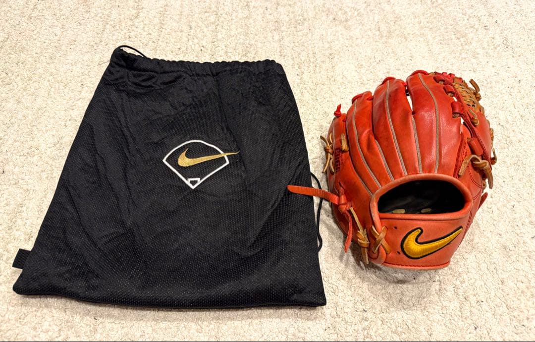 Nike DIAMOND EDGE LAUNCH R 軟式グローブ オレンジ