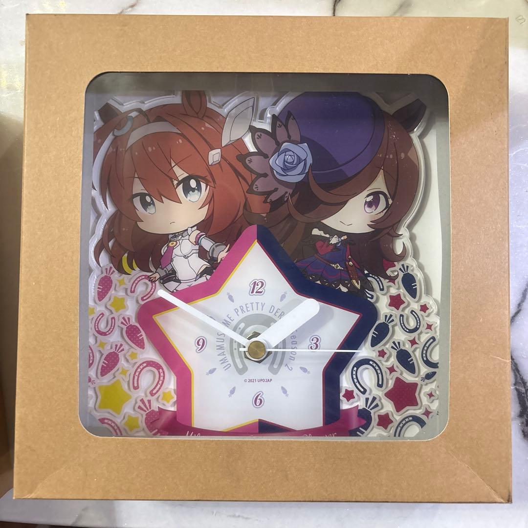 希少品　ウマ娘　ミホノブルボン＆ライスシャワー ぷちちょこ　アクリル置時計