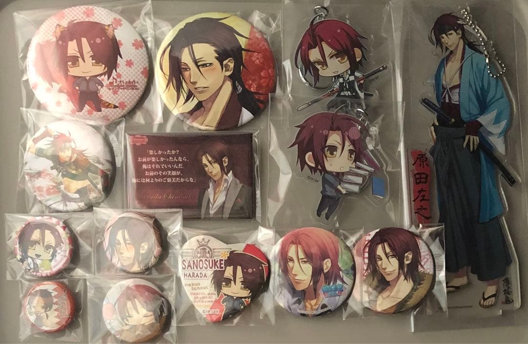薄桜鬼 缶バッジ＆アクキ＆アクスト 14種セット 原田佐之助