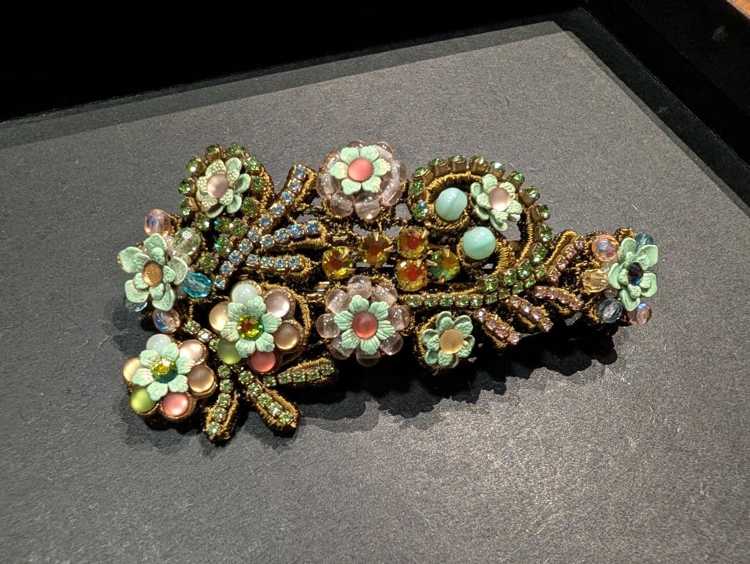 難あり）ミハエルネグリン　レースバレッタ　ミントグリーンマルチ