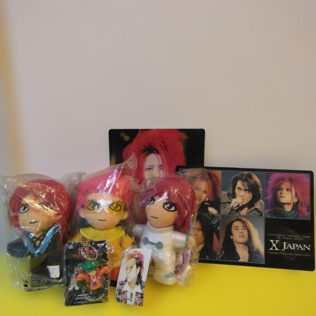 レトロX JAPAN　hide さんぬいぐるみ ／ストラップ/下敷き6点 セット