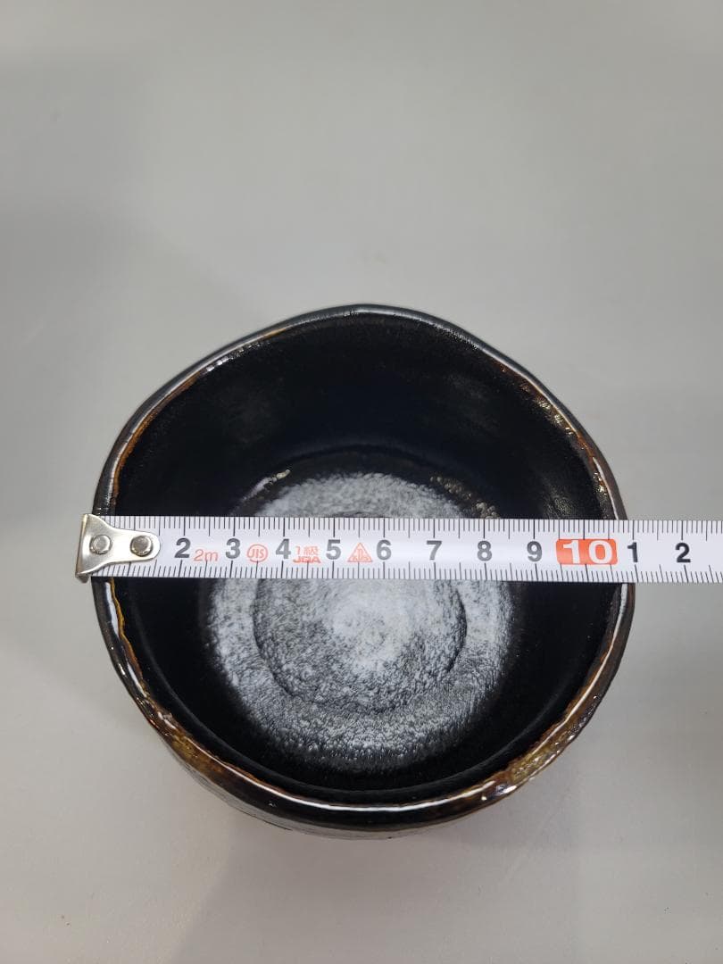 茶道具 九代 大樋長左衛門 光悦写 黒茶碗 書付 骨董品