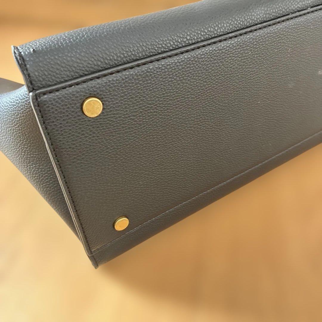 【未使用品】Mila Owenミラオーウェン ベルト付きラージハンドバッグ　黒