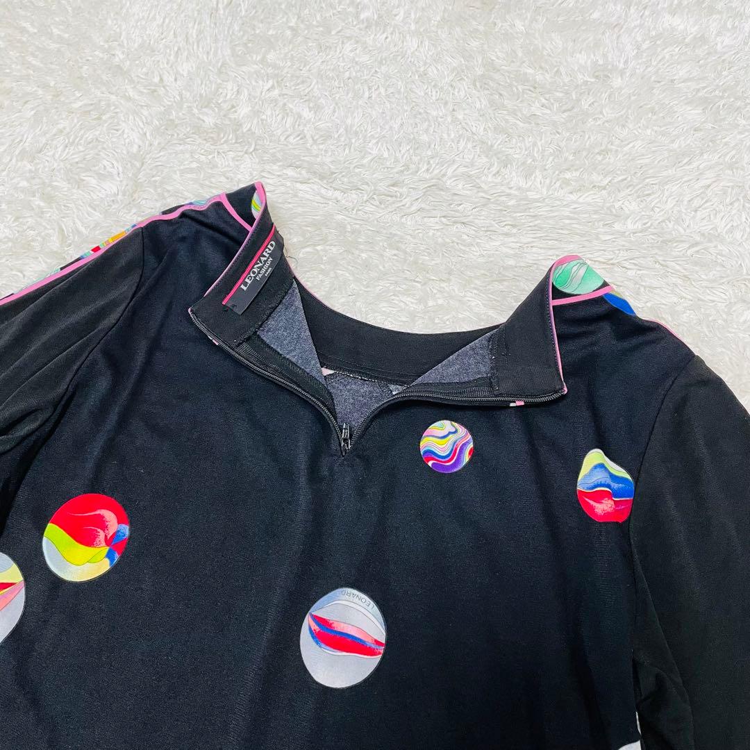 希少LLサイズ✨大きいサイズ◆美品✨レオナール カンカン　アンサンブル　ビー玉