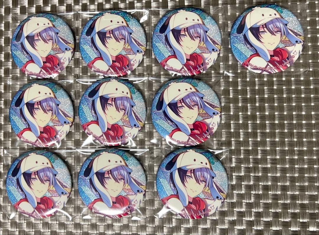 プロセカ グリッター 缶バッジ グリ缶 青柳冬弥 サンリオ